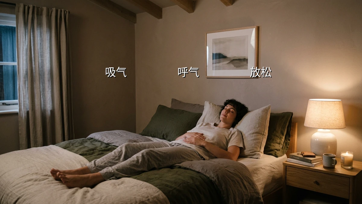 躺在床上想事情的焦虑者尝试呼吸调节法快速平复心情睡得深